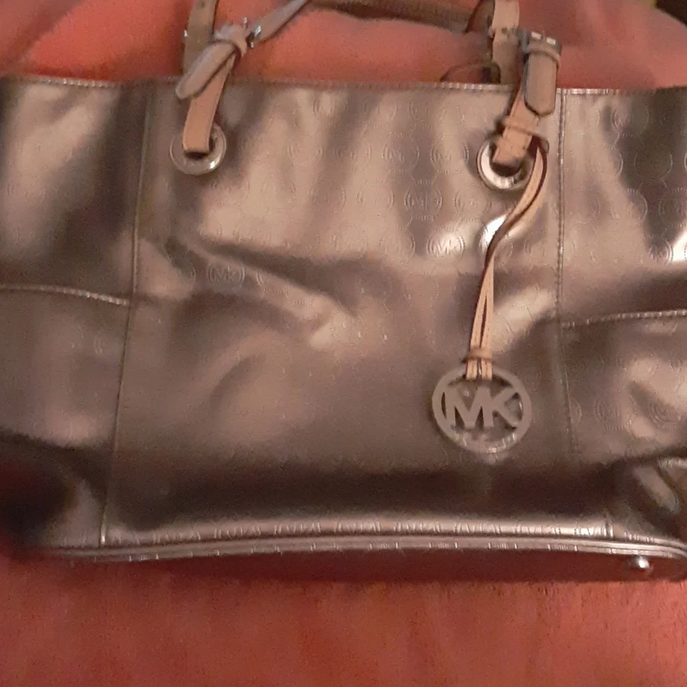 Michael Kor metallic handbag 3 compartment